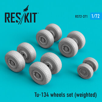 RS72-0371 - Tu-134 wheels set (weighted)  - 1:72 - [RES/KIT]