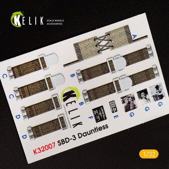 K32007 - SBD-3 &quot;Dauntless&quot; interior 3D decals for Trumpeter kit  - 1:32 - [RES/KIT] / [KELIK]