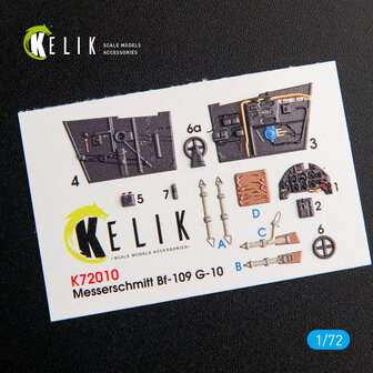K72010 - BF109-10G interior 3D decals for Fine Molds kit  - 1:72 - [RES/KIT] / [KELIK]