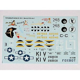 Foxbot 72-066 - Decals - Lockheed P-38 Lightning Pin-Up Nose Art (Part I) - 1:72
