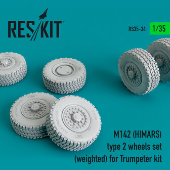 RS35-0034 - M142 (HIMARS) type 2 wheels set (weighted) for Trumpeter kit - 1:35 - [RES/KIT]