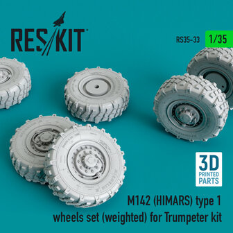 RS35-0033 - M142 (HIMARS) type 1 wheels set (weighted) for Trumpeter kit - 1:35 - [RES/KIT]
