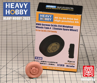 Heavy Hobby HH-35068 - WWII German Sd.Kfz.234 Weighted Wheels Type.4 (Contain Spare Wheel) - 1:35