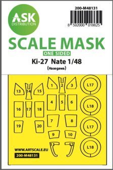 ASK 200-M48131 - Ki-27 Nate one-sided express mask for Hasegawa - 1:48