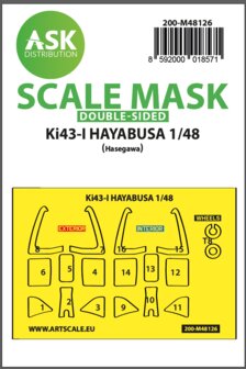 ASK 200-M48126 - Ki-43-I Hayabusa double-sided express mask, self-adhesive and pre-cutted for Hasegawa - 1:48