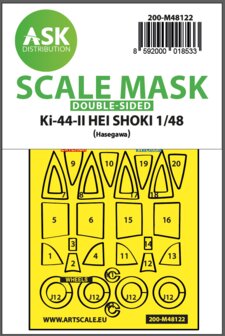 ASK 200-M48122 - Ki-44-II HEI SHOKI double-sided express mask, self-adhesive and pre-cutted for Hasegawa - 1:48