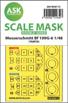 ASK 200-M48115 - Messerschmitt Bf 109G-6 double-sided express mask, self-adhesive and pre-cutted for Tamiya - 1:48