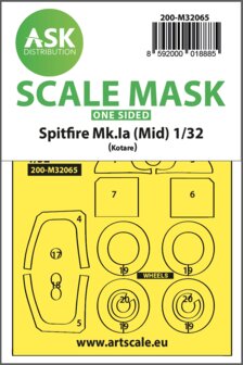 ASK 200-M32065 - Spitfire Mk.Ia (mid) one-sided express fit and self adhesive mask for Kotare - 1:32
