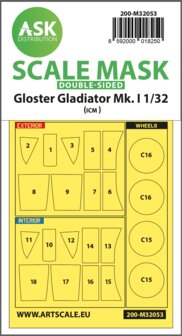 ASK 200-M32053 - Gloster Gladiator Mk.I double-sided painting mask for Revell / ICM - 1:32