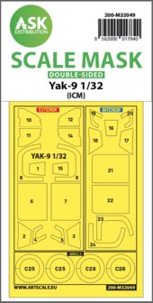 ASK 200-M32049 - Yak-9 double-sided pre-cutted mask for ICM - 1:32
