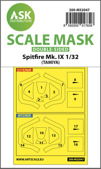 ASK 200-M32047 - Spitfire Mk.IX double-sided masks for Tamiya - 1:32