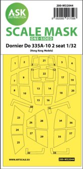 ASK 200-M32044 - Dornier Do 335A-10 two seater one-sided mask for HK Models - 1:32