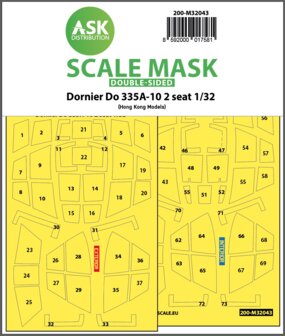 ASK 200-M32043 - Dornier Do 335A-10 two seater double-sided mask for HK Models - 1:32