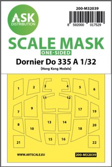 ASK 200-M32039 - Dornier Do 335A one-sided mask for HK Models - 1:32