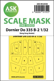 ASK 200-M32038 - Dornier Do 335B-2 one-sided mask for HK Models - 1:32