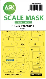 ASK 200-M32032 - F-4C/D Phantom double-sided mask for Tamiya - 1:32