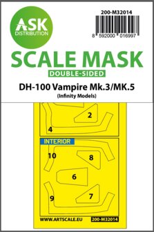 ASK 200-M32014 - DH-100 Vampire Mk.3 / Mk.5 double-sided express masks for Infinity - 1:32