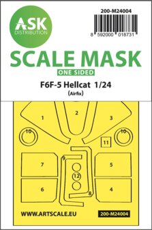ASK 200-M24004 - F6F-5 Hellcat one-sided express masks for Airfix - 1:24