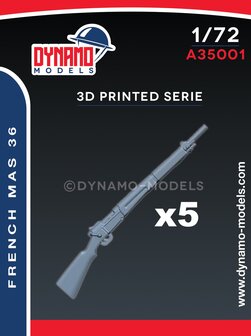 Dynamo Models  A35001 - French MAS 36 (Set of 5 Guns) - 1:35