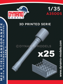 Dynamo Models  A35005 - M24 Stielhandgranate (With Fragmentation Sleeve) Type 1 (25 pcs) - 1:35