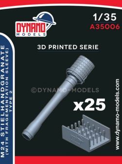 Dynamo Models  A35006 - M24 Stielhandgranate (With Fragmentation Sleeve) Type 2 (25 pcs) - 1:35