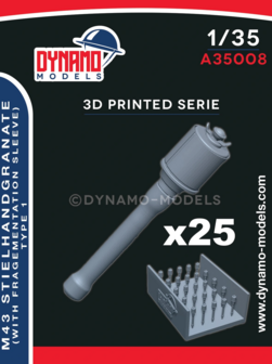 Dynamo Models  A35008 - M43 Stielhandgranate (With Fragmentation Sleeve) Type 1 (25 pcs) - 1:35