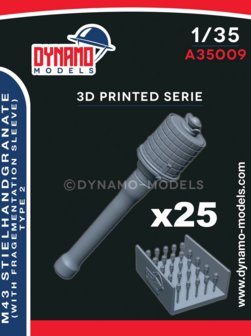 Dynamo Models  A35009 - M43 Stielhandgranate (With Fragmentation Sleeve) Type 2 (25 pcs) - 1:35