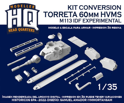 HQ35110 - Torreta 60mm HVMS M113 IDF Experimental (Kit Conversion) - 1:35 - [HQ - Modeller`s Head Quarters]