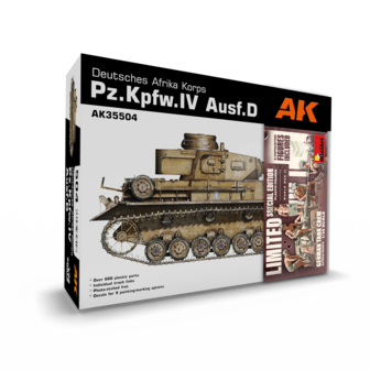 AK35504-B - Pz.Kpfw.IV Ausf.D Afrika Korps + 5 Figures German Tank Crew Afrika Korps LIMITED EDITION - 1:35 - [AK Interactive]