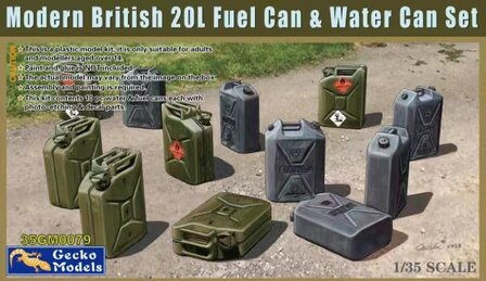 Gecko Models 35GM0079 - Modern British 20L Fuel Can &amp; Water Can - 1:35