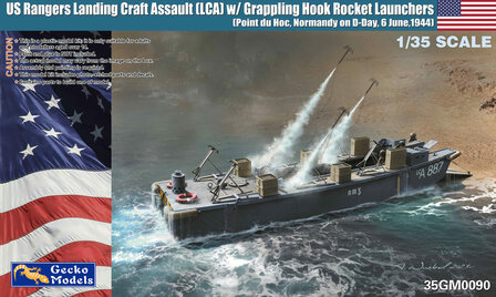 Gecko Models 35GM0090 - US Rangers Landing Craft Assault (LCA) with Grappling Hook Rocket Launchers - 1:35