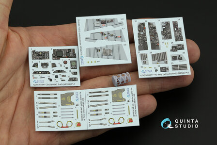 Quinta Studio QD+48341 - F-4G early 3D-Printed &amp; coloured Interior on decal paper  (for Meng kit)(With 3D-printed resin parts) - 1:48