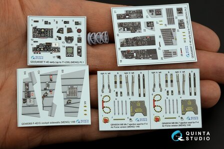 Quinta Studio QD+48387 - F-4E early with slatted wing 3D-Printed &amp; coloured Interior on decal paper (for Meng kit)(with 3D-printed resin parts) - 1:48