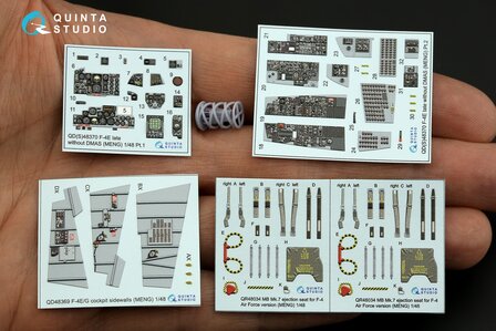 Quinta Studio QD+48370 - F-4E late without DMAS 3D-Printed &amp; coloured Interior on decal paper (for Meng kit)(with 3D-printed resin parts) - 1:48