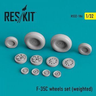 RS32-0186 - F-35C &quot;Lightning II&quot; wheels set (weighted) (1/32) - 1:32 - [RES/KIT]