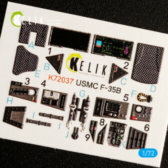 K72037 - F-35B interior 3D decals for Academy kit - 1:72 - [RES/KIT] / [KELIK]