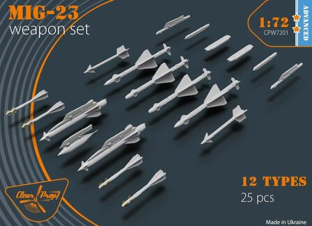 Clear Prop Models CPW7201 - MiG-23 Weapon Set (Advanced kit) - 1:72