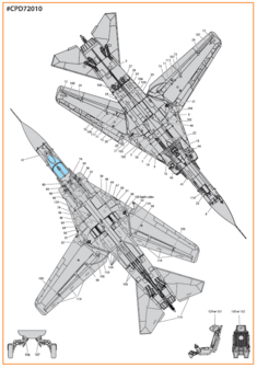 Clear Prop Models CPD72010 - MiG-23ML, MLA standard stencils for grey paint schemes - 1:72
