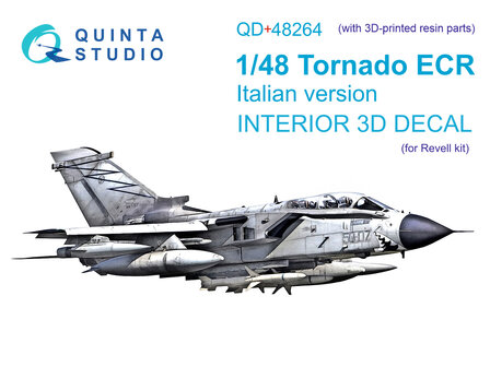 Quinta Studio QD+48264 - Tornado ECR Italian 3D-Printed &amp; coloured Interior on decal paper (for Revell) (with 3D-printed resin parts) - 1:48