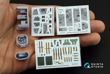 Quinta Studio QD+48264 - Tornado ECR Italian 3D-Printed &amp; coloured Interior on decal paper (for Revell) (with 3D-printed resin parts) - 1:48
