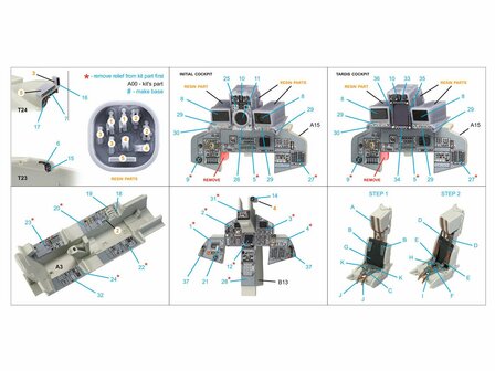 Quinta Studio QD+48263 - Tornado GR.4 3D-Printed &amp; coloured Interior on decal paper (for Revell kit) (with 3D-printed resin parts) - 1:48