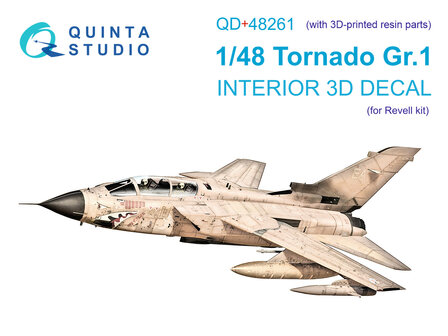 Quinta Studio QD+48261 - Tornado GR.1 3D-Printed &amp; coloured Interior on decal paper (for Revell) (with 3D-printed resin parts) - 1:48