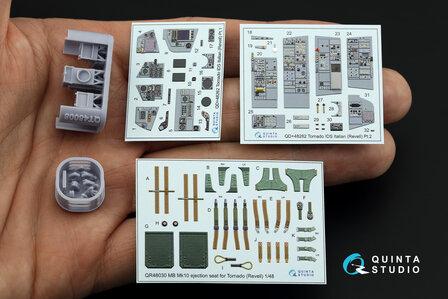 Quinta Studio QD+48262 - Tornado IDS Italian 3D-Printed &amp; coloured Interior on decal paper (for Revell kit) (with 3D-printed resin parts) - 1:48