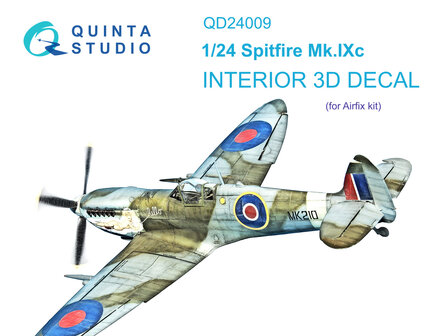 Quinta Studio QD24009 - Spitfire Mk.IXc 3D-Printed &amp; coloured Interior on decal paper (for Airfix kit) - 1:24