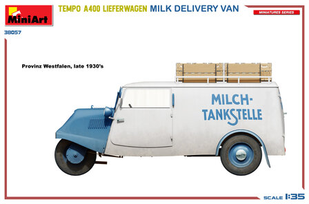 MiniArt 38057 - Tempo A400 Lieferwagen. Milk Delivery Van - 1:35