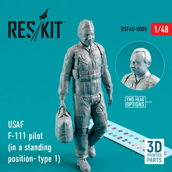 RSF48-0008 - USAF F-111 pilots (in a standing position- type 1) (3D Printing) - 1:48 - [RES/KIT]