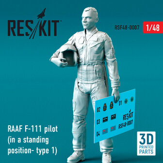RSF48-0007 - RAAF F-111 pilots (in a standing position- type 1) (3D Printing) - 1:48 - [RES/KIT]