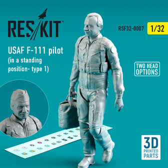 RSF32-0007 - USAF F-111 pilot (in a standing position- type 1) (3D Printing) - 1:32 - [RES/KIT]