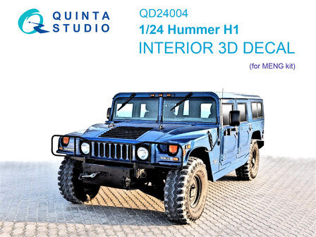 Quinta Studio QD24004 - Hummer H1 3D-Printed &amp; coloured Interior on decal paper (for MENG kit) - 1:24