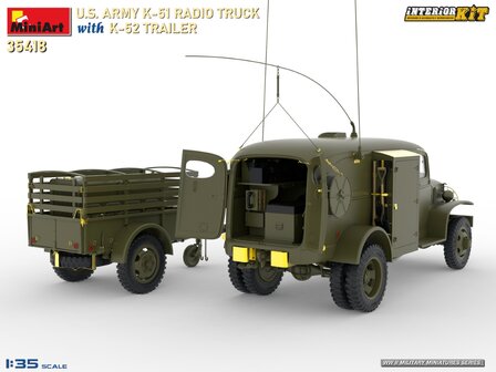MiniArt 35418 - U.S. Army K-51 Radio Truck with K-52 Trailer - 1:35